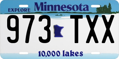 MN license plate 973TXX