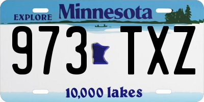 MN license plate 973TXZ