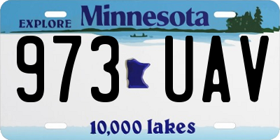 MN license plate 973UAV