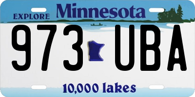 MN license plate 973UBA
