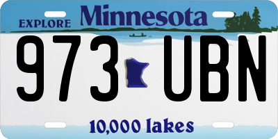 MN license plate 973UBN