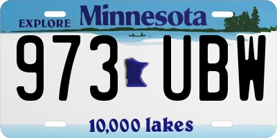 MN license plate 973UBW
