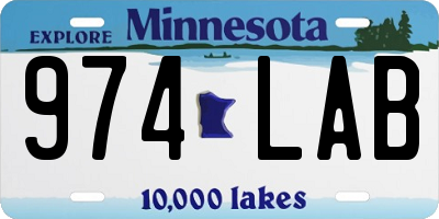 MN license plate 974LAB