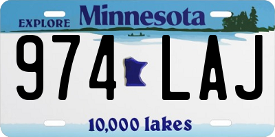 MN license plate 974LAJ