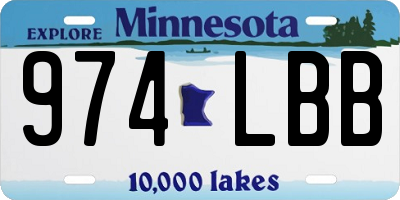 MN license plate 974LBB