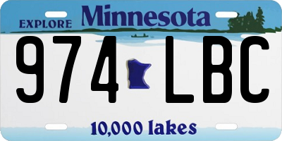 MN license plate 974LBC
