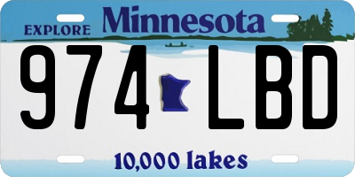 MN license plate 974LBD