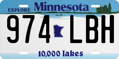 MN license plate 974LBH