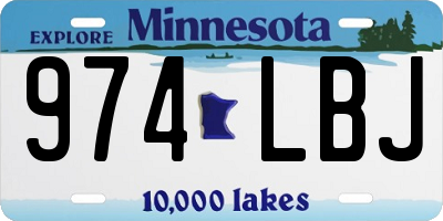 MN license plate 974LBJ