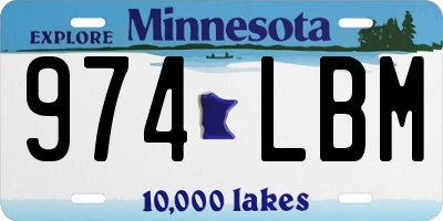 MN license plate 974LBM