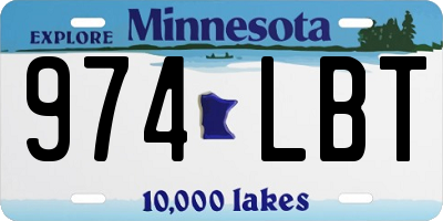 MN license plate 974LBT