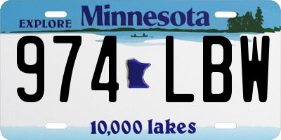 MN license plate 974LBW