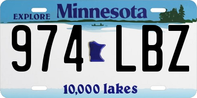 MN license plate 974LBZ
