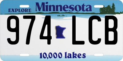 MN license plate 974LCB