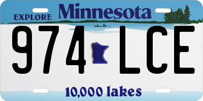 MN license plate 974LCE