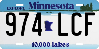 MN license plate 974LCF