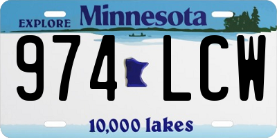 MN license plate 974LCW