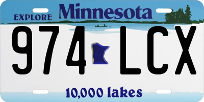 MN license plate 974LCX
