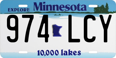 MN license plate 974LCY