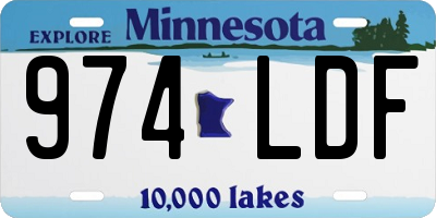 MN license plate 974LDF