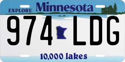 MN license plate 974LDG
