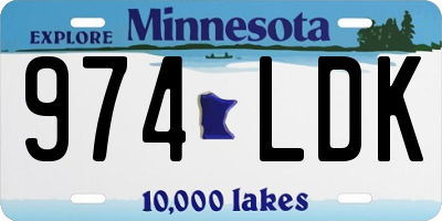 MN license plate 974LDK