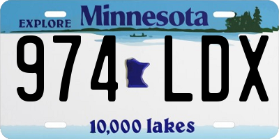 MN license plate 974LDX