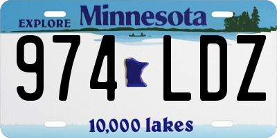 MN license plate 974LDZ