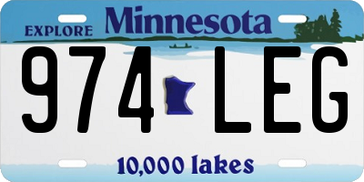 MN license plate 974LEG
