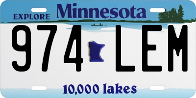 MN license plate 974LEM