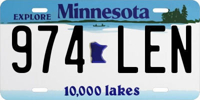 MN license plate 974LEN