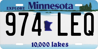 MN license plate 974LEQ