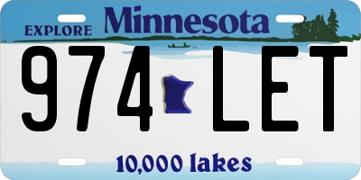 MN license plate 974LET