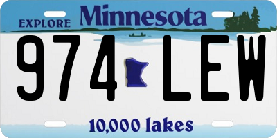 MN license plate 974LEW