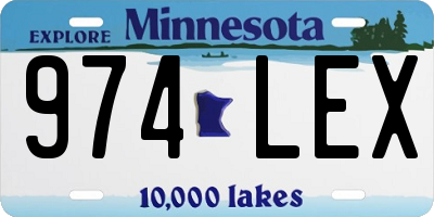 MN license plate 974LEX