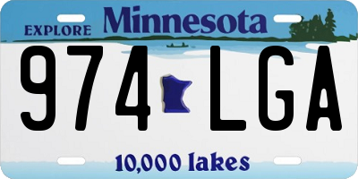 MN license plate 974LGA
