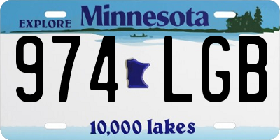 MN license plate 974LGB