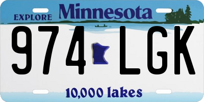 MN license plate 974LGK