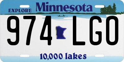 MN license plate 974LGO