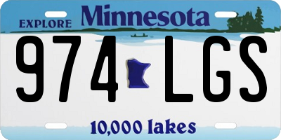 MN license plate 974LGS