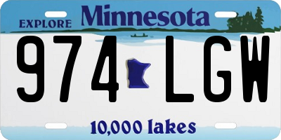 MN license plate 974LGW