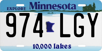 MN license plate 974LGY