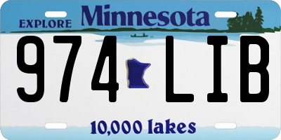 MN license plate 974LIB