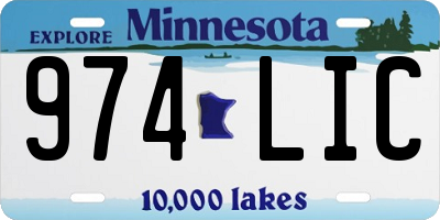 MN license plate 974LIC
