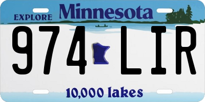 MN license plate 974LIR