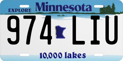 MN license plate 974LIU
