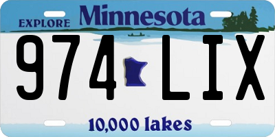 MN license plate 974LIX