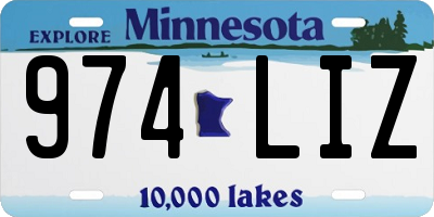 MN license plate 974LIZ