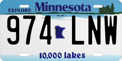 MN license plate 974LNW