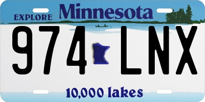 MN license plate 974LNX